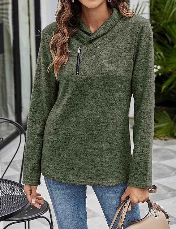 Women's Shawl-Collar Quarter-Zip Pullover